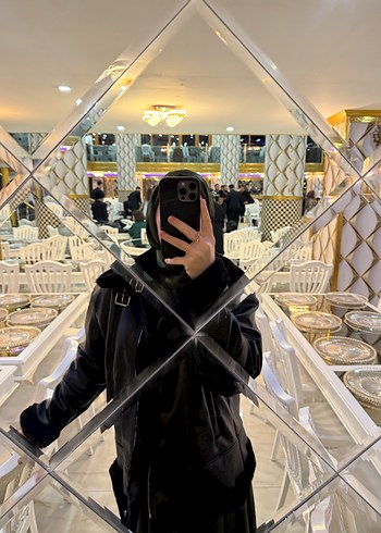 Siyah Kürklü Deri Goth Kadın Ceket - Görsel 2