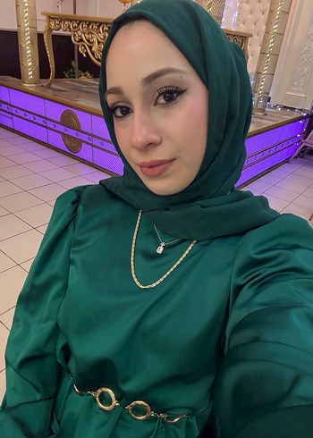 Uzun Kollu, Yüksek Yakalı Kadın Elbise - Görsel 2