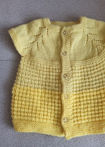 Sarı Kız Çocuk Örgü Bohem Yelek - Görsel 2