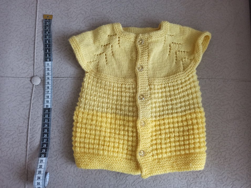 Sarı Kız Çocuk Örgü Bohem Yelek - Görsel 2