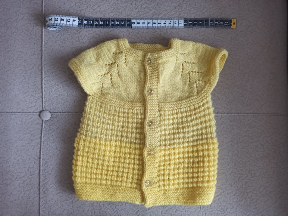 Sarı Kız Çocuk Örgü Bohem Yelek - Görsel 3