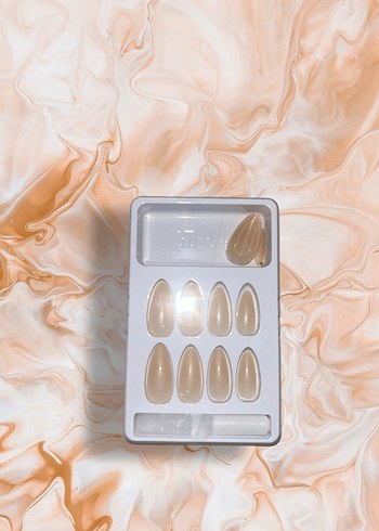 Bej Jel Görünümlü 12'li Tırnak Ucu Seti - Görsel 2