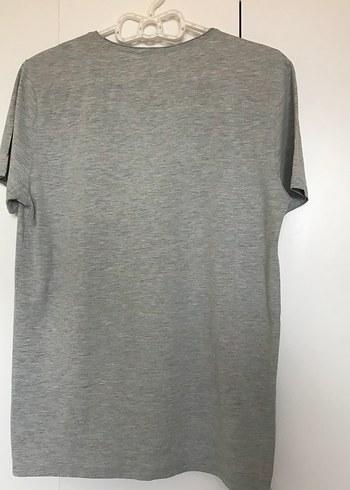 Gri Baskılı Keten Hamile Tişörtü - Görsel 5