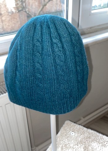 Zümrüt yeşili Örgü Bohem Kadın Bere - Görsel 2