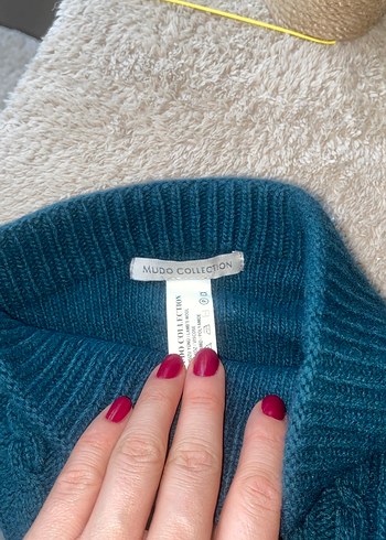 Zümrüt yeşili Örgü Bohem Kadın Bere - Görsel 3