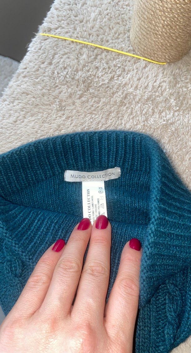 Zümrüt yeşili Örgü Bohem Kadın Bere - Görsel 3