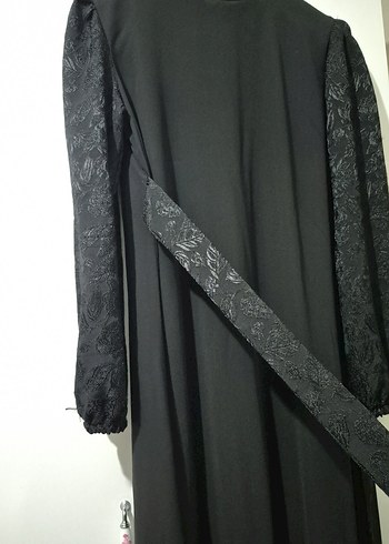 Uzun Siyah Gotik Kadın Elbise - Görsel 3