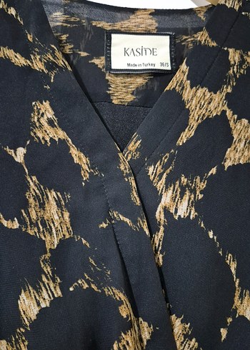 siyah rengi Yılan Desenli Uzun Elbise - Görsel 2