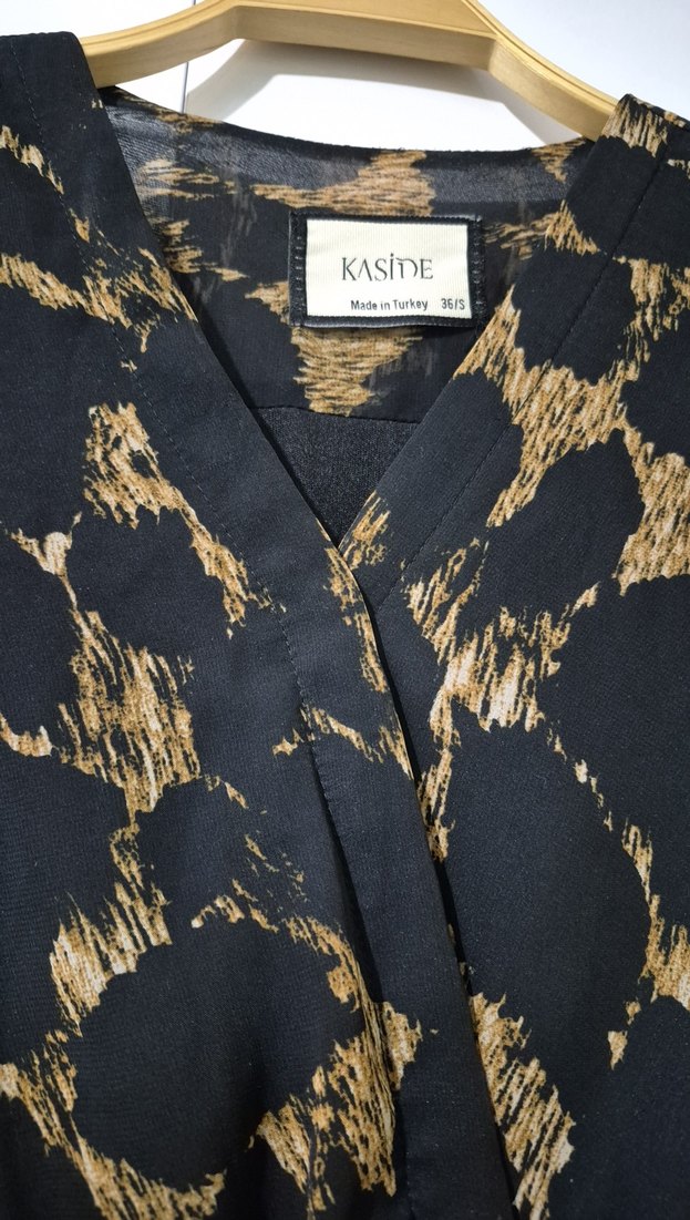 siyah rengi Yılan Desenli Uzun Elbise - Görsel 2