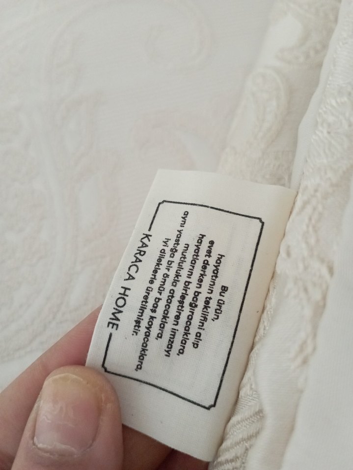 İşlemeli Beyaz Yastık, Yastık Kılıfı ve Yatak örtüsü - Görsel 3