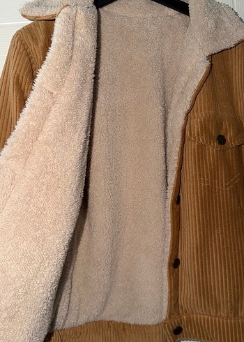 Düğmeli Kadın İçi Polarlı Süet Ceket - Görsel 3