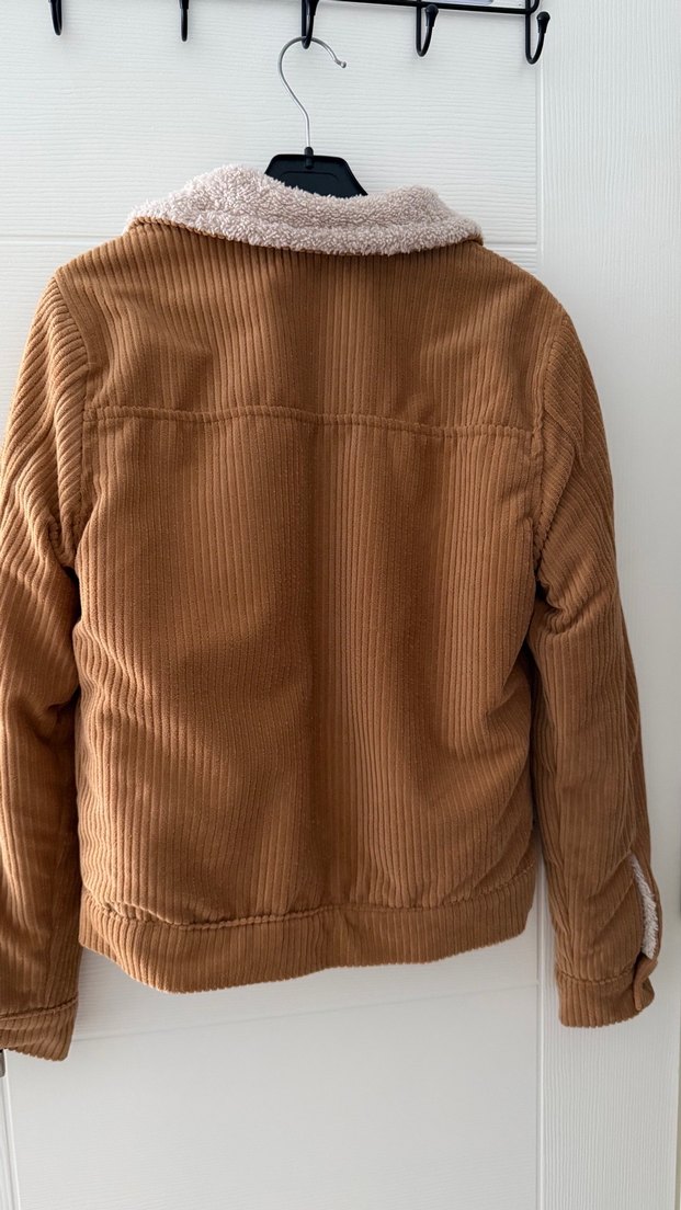 Düğmeli Kadın İçi Polarlı Süet Ceket - Görsel 4