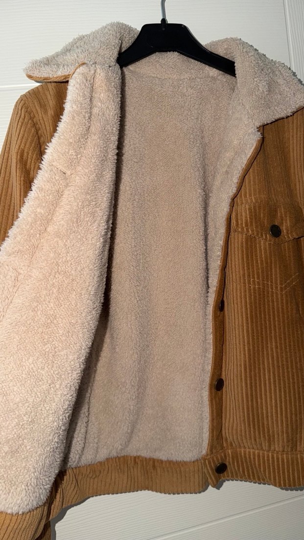 Düğmeli Kadın İçi Polarlı Süet Ceket - Görsel 3