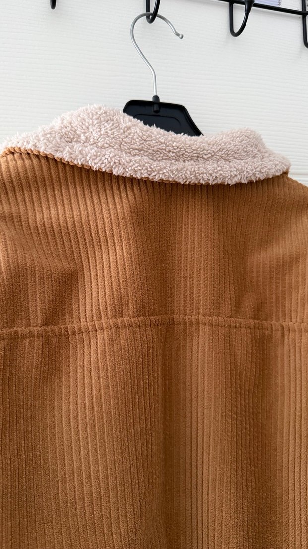 Düğmeli Kadın İçi Polarlı Süet Ceket - Görsel 5