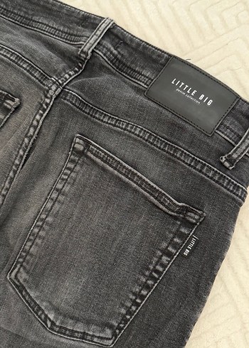 Gri Erkek Denim Pantolon Düğmeli Regular Fit - Görsel 3