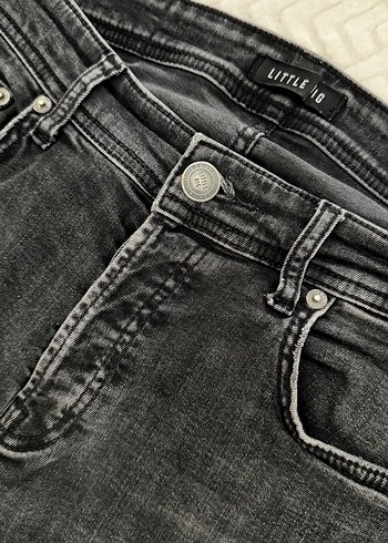 Gri Erkek Denim Pantolon Düğmeli Regular Fit - Görsel 2