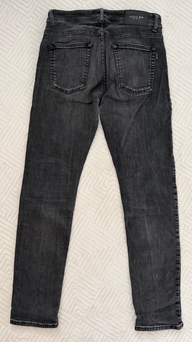 Gri Erkek Denim Pantolon Düğmeli Regular Fit - Görsel 4