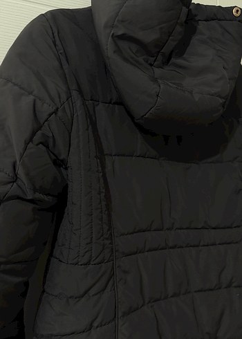 Siyah Fermuarlı Kadın Kaz Tüyü Kışlık Mont - Görsel 3