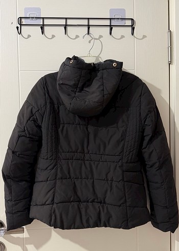 Siyah Fermuarlı Kadın Kaz Tüyü Kışlık Mont - Görsel 2