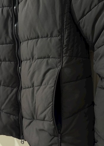 Siyah Fermuarlı Kadın Kaz Tüyü Kışlık Mont - Görsel 4