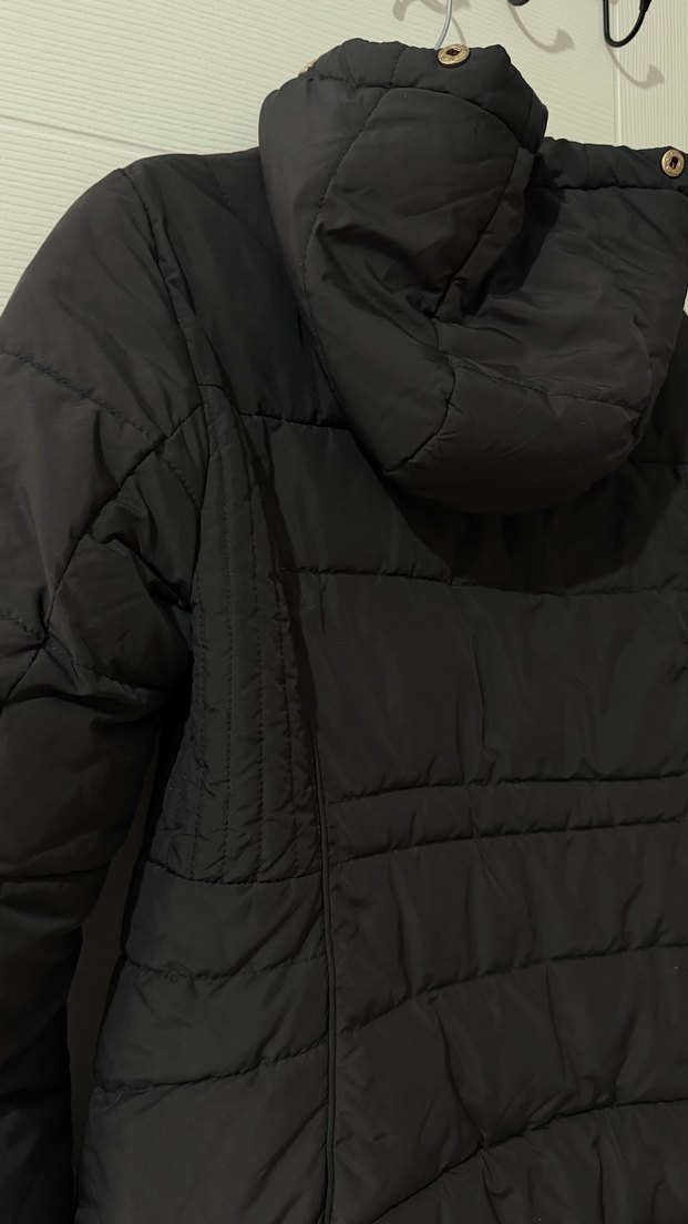 Siyah Fermuarlı Kadın Kaz Tüyü Kışlık Mont - Görsel 3