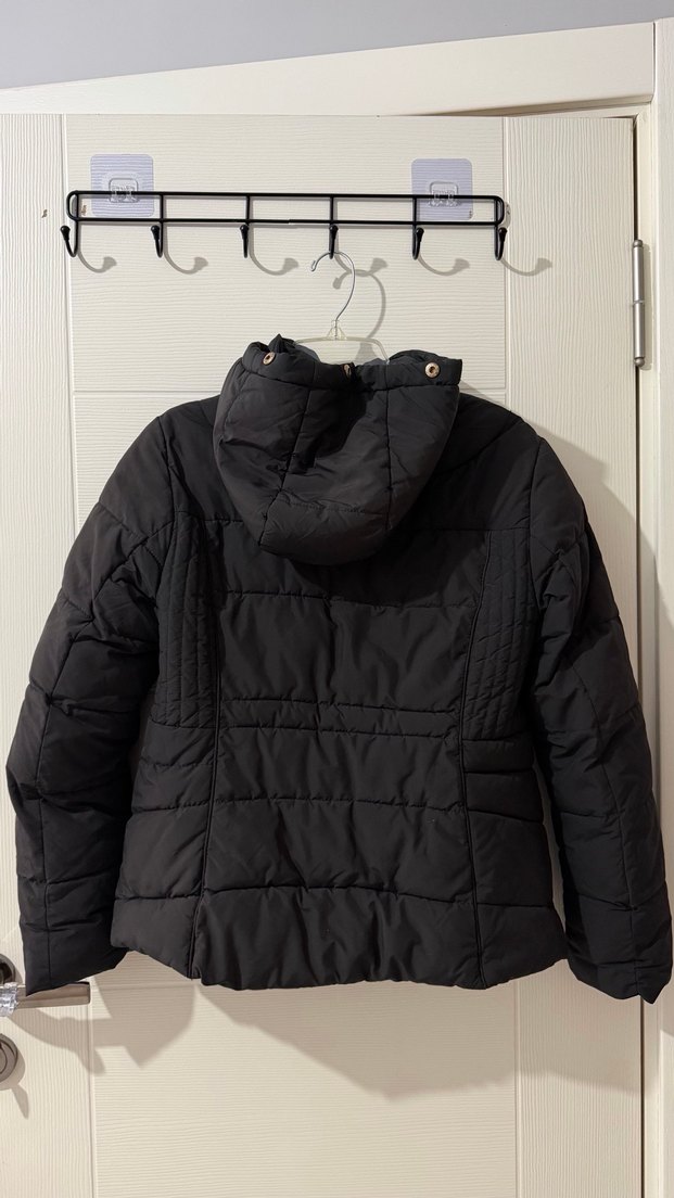 Siyah Fermuarlı Kadın Kaz Tüyü Kışlık Mont - Görsel 2