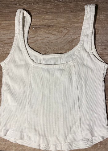 Kadın Beyaz Kolsuz Crop - Görsel 2