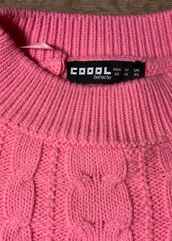 Pembe Örgü Kadın Kazak - Görsel 3