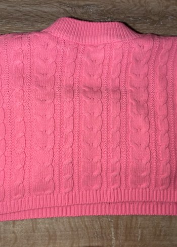 Pembe Örgü Kadın Kazak - Görsel 2