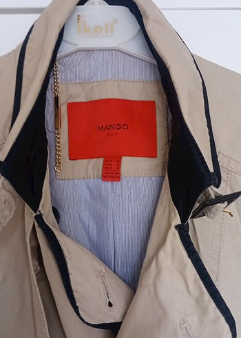 Bej Kadın Midi Trençkot Siyah Detaylı - Görsel 3