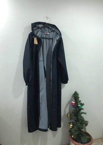 Kadın Siyah Uzun Minimalist kap - Görsel 3