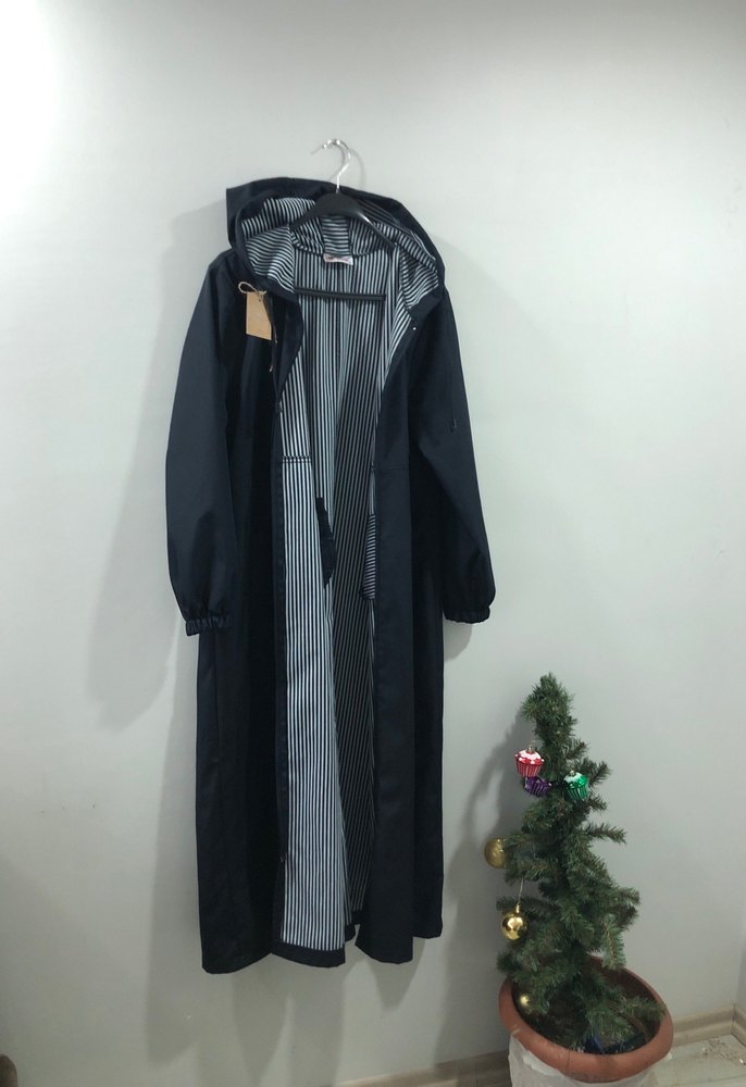 Kadın Siyah Uzun Minimalist kap - Görsel 3