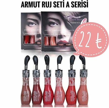 6 lı armut ruj setti