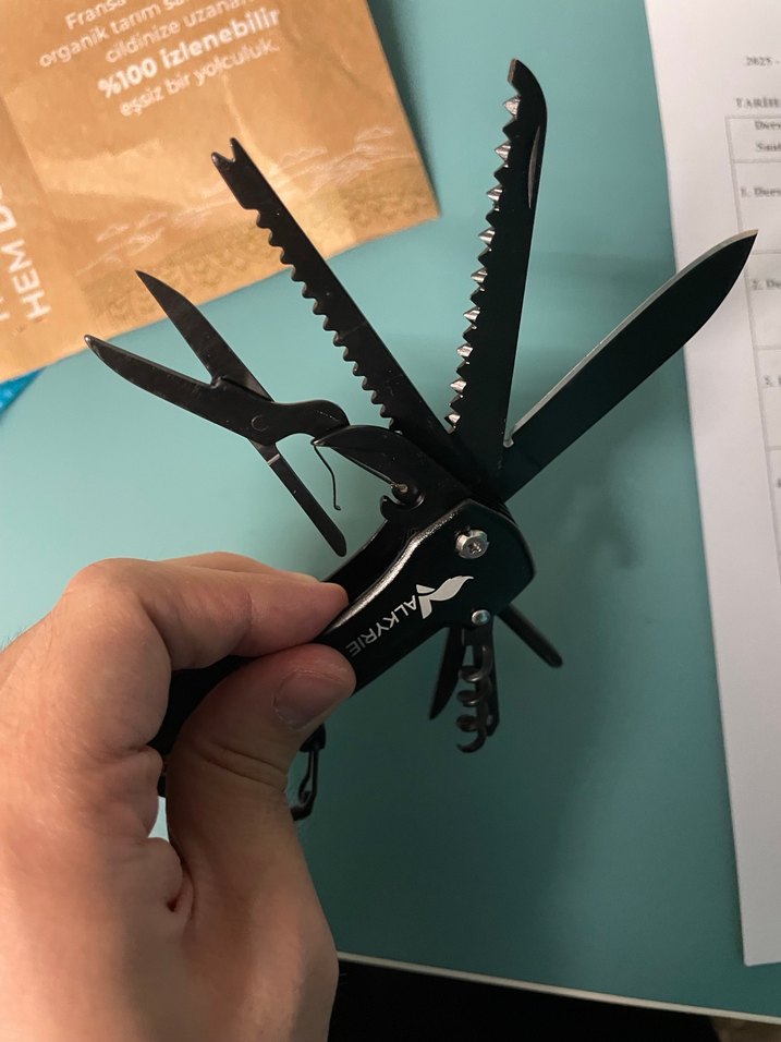 Siyah Çok Fonksiyonlu Katlanabilir Çakı - Görsel 2