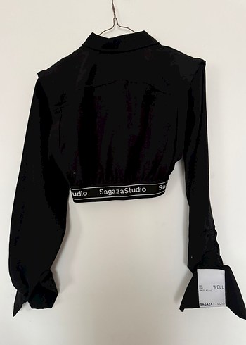 Siyah Kemerli Mini Kadın Gömlek - Görsel 2