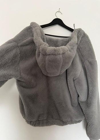 Gri Peluş Kadın Ceket - Görsel 4