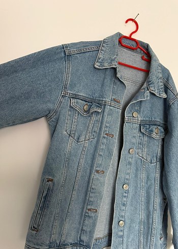 Düğmeli Mavi Kadın Denim Ceket - Görsel 2