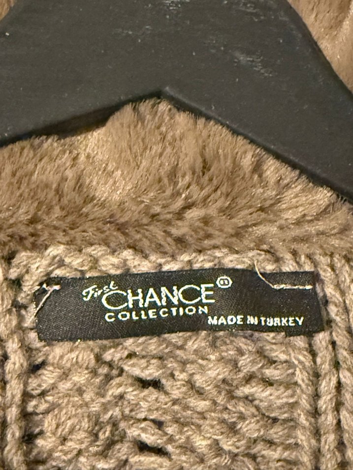 Boynu kürk hırka - Görsel 4