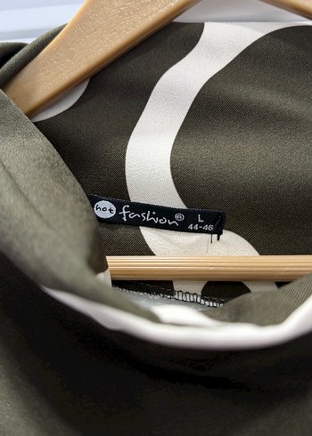 Drapeli Desenli Uzun Kahverengi Elbise - Görsel 4