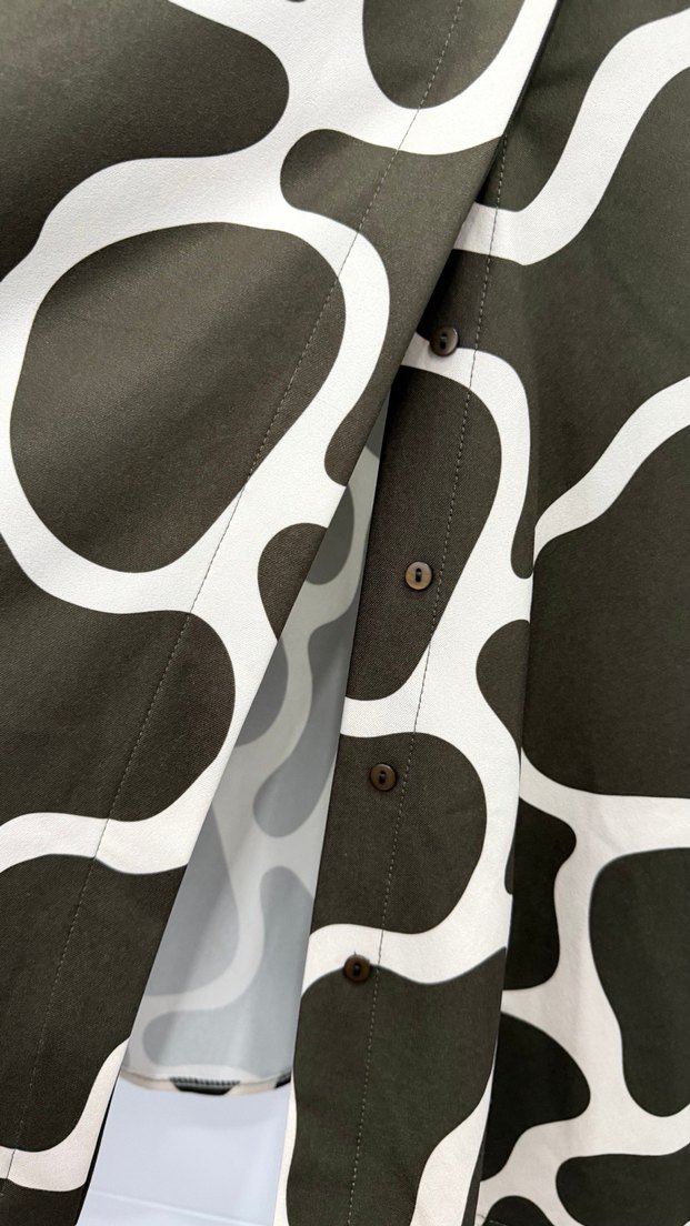 Drapeli Desenli Uzun Kahverengi Elbise - Görsel 2