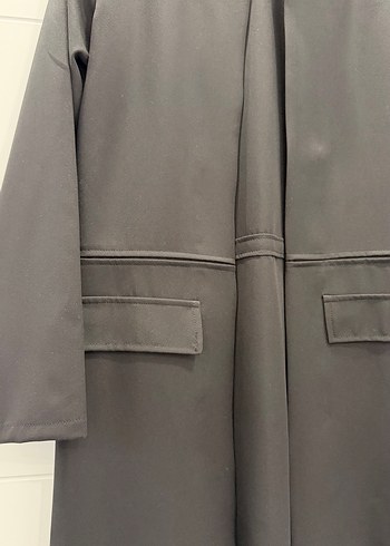 Siyah Süet Midi Kadın Kaban - Görsel 2