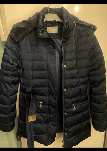 Lacivert Kadın Kışlık Kürklü Mont - Görsel 4