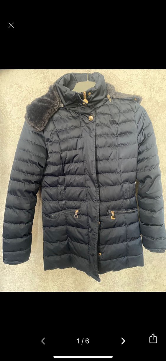 Lacivert Kadın Kışlık Kürklü Mont - Görsel 5