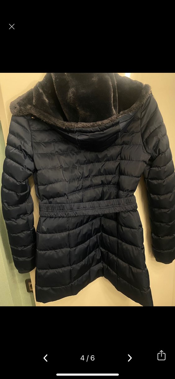 Lacivert Kadın Kışlık Kürklü Mont - Görsel 2