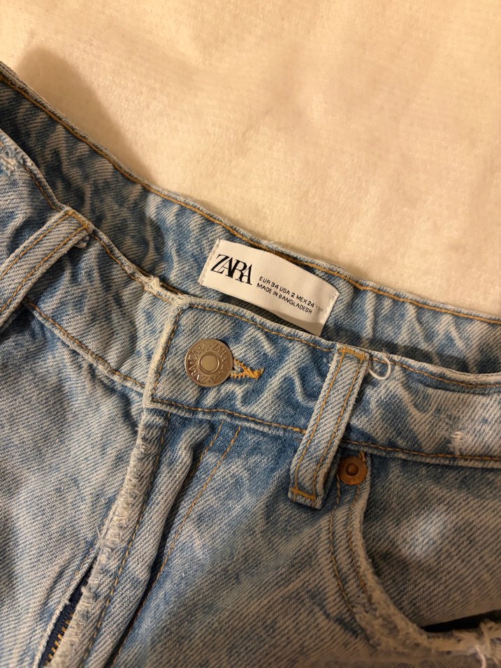 Kadın Mavi Pastel Renkli Mini Kot Şort - Görsel 4