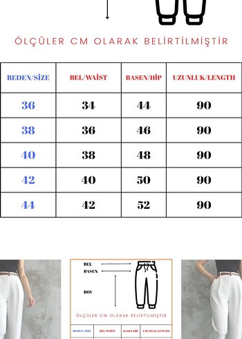 Beyaz kemerli pantolon - Görsel 2