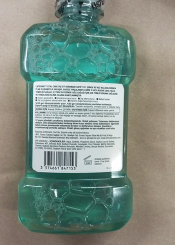 Listerine Total Care Hafif Nane 250 ml Ağız Bakım Suyu - Görsel 2