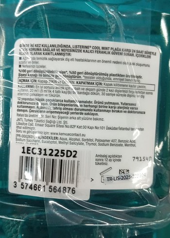 Listerine Cool Mint Avantajlı Ağız Bakım Suyu 500+250 ml - Görsel 4