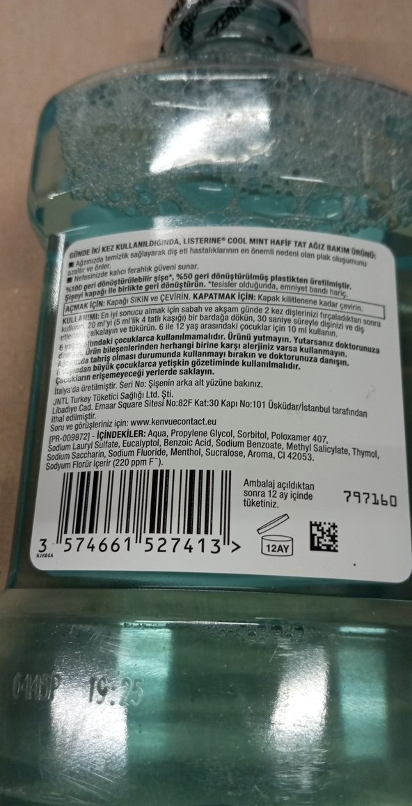 Listerine Alkolsüz Cool Mint Ağız Gargarası 250 ml - Görsel 3