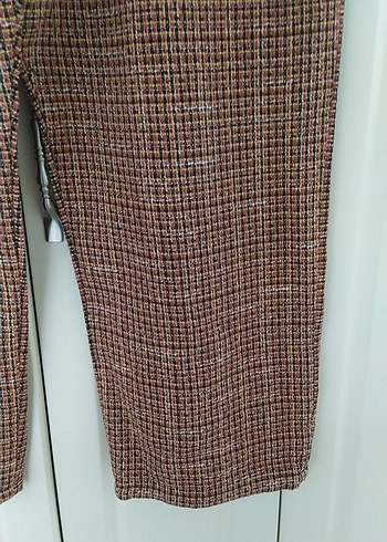 Düğmeli Kahverengi Kadın Kumaş Pantolon - Görsel 2